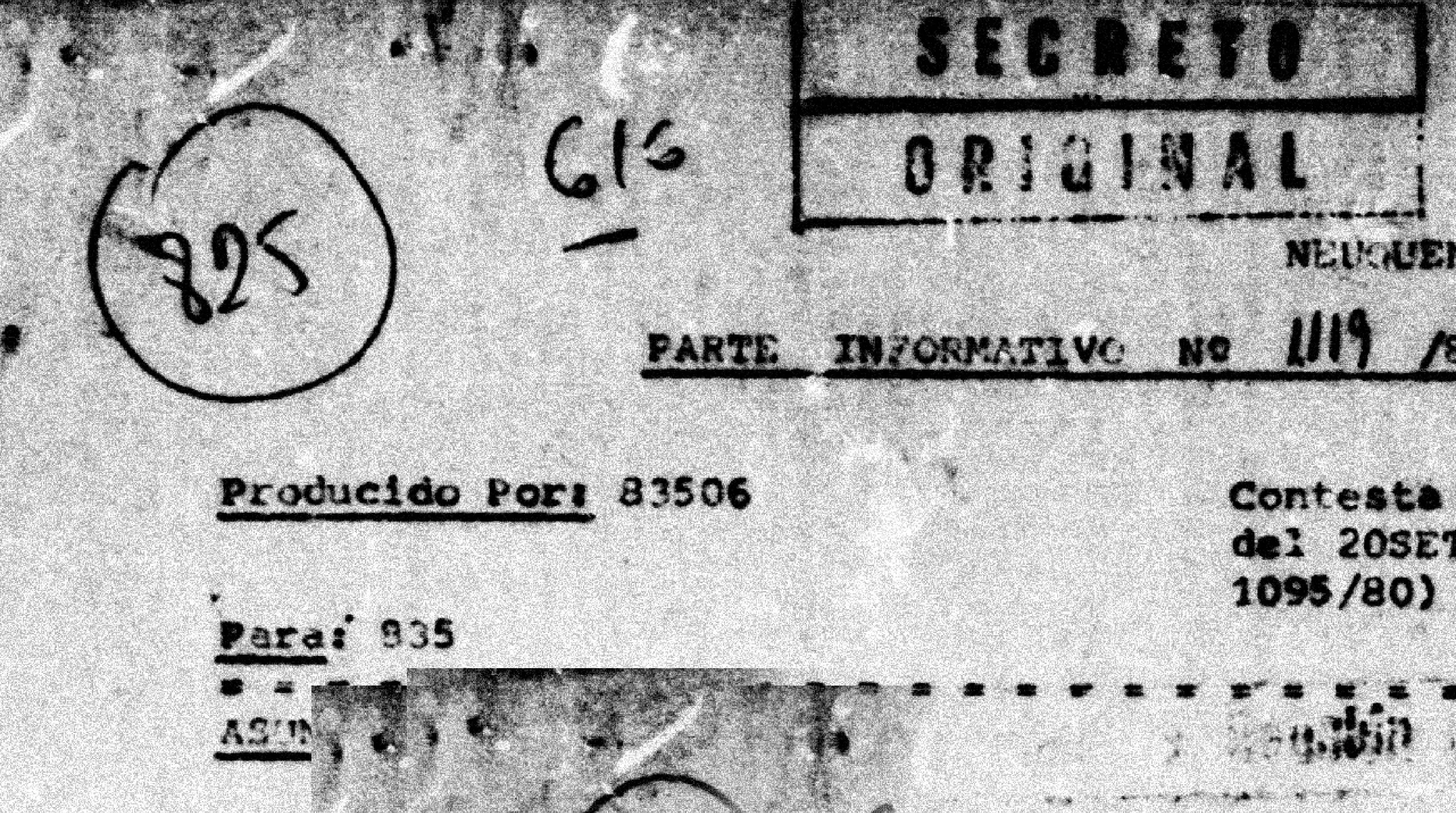 documento de la SIDE desclasificado